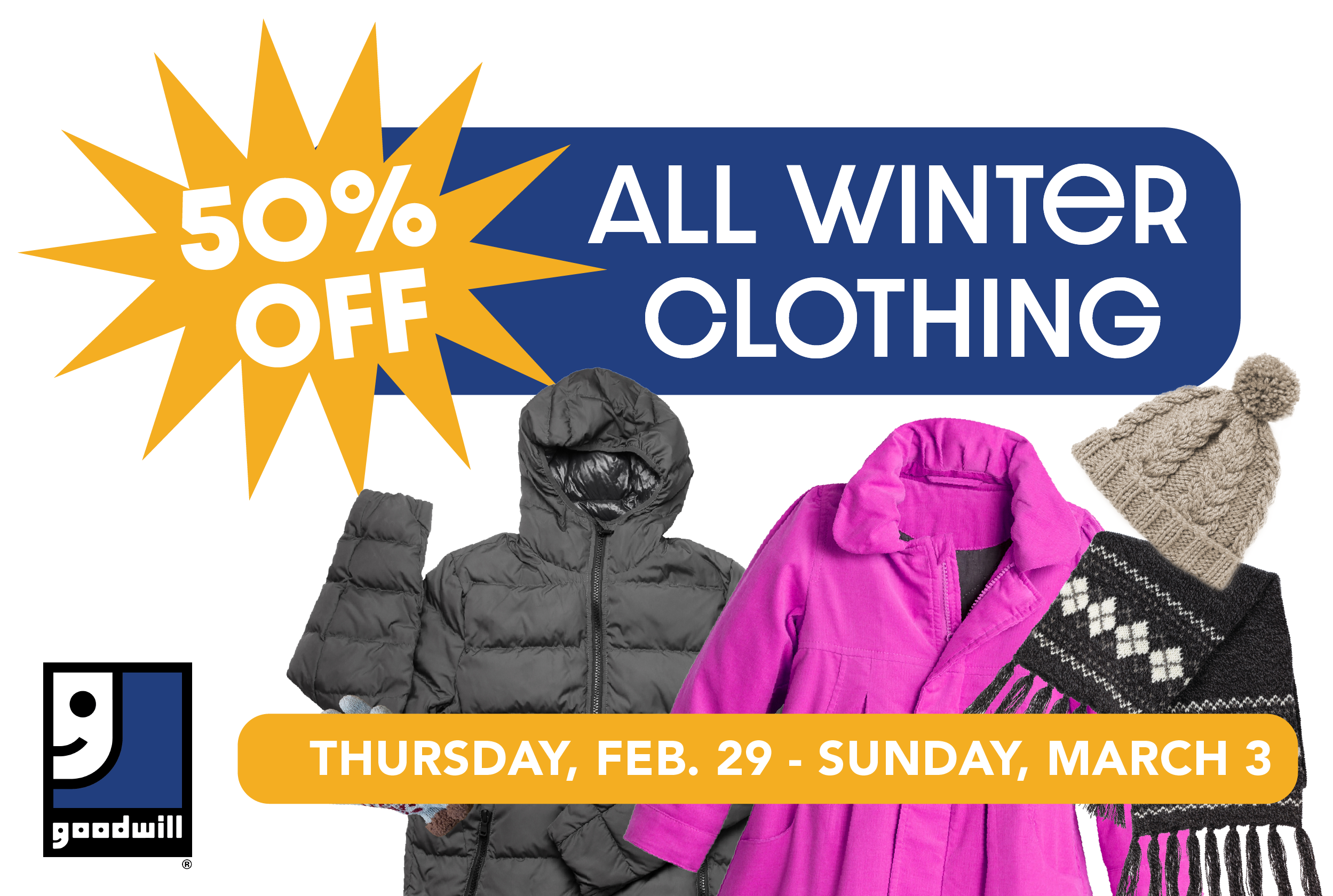 Goodwill's Annual 50%-Off Winter Clearance Sale is March 2-5